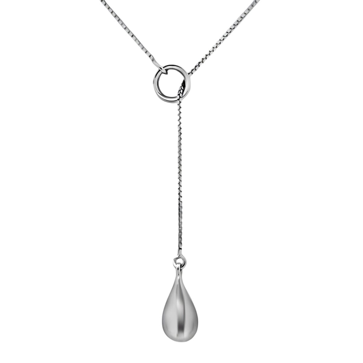 Rhodium Overlay Sterling Silver Teardrop Necklace (Size - 16), Silver Wt 6.15 GM 7688104 0