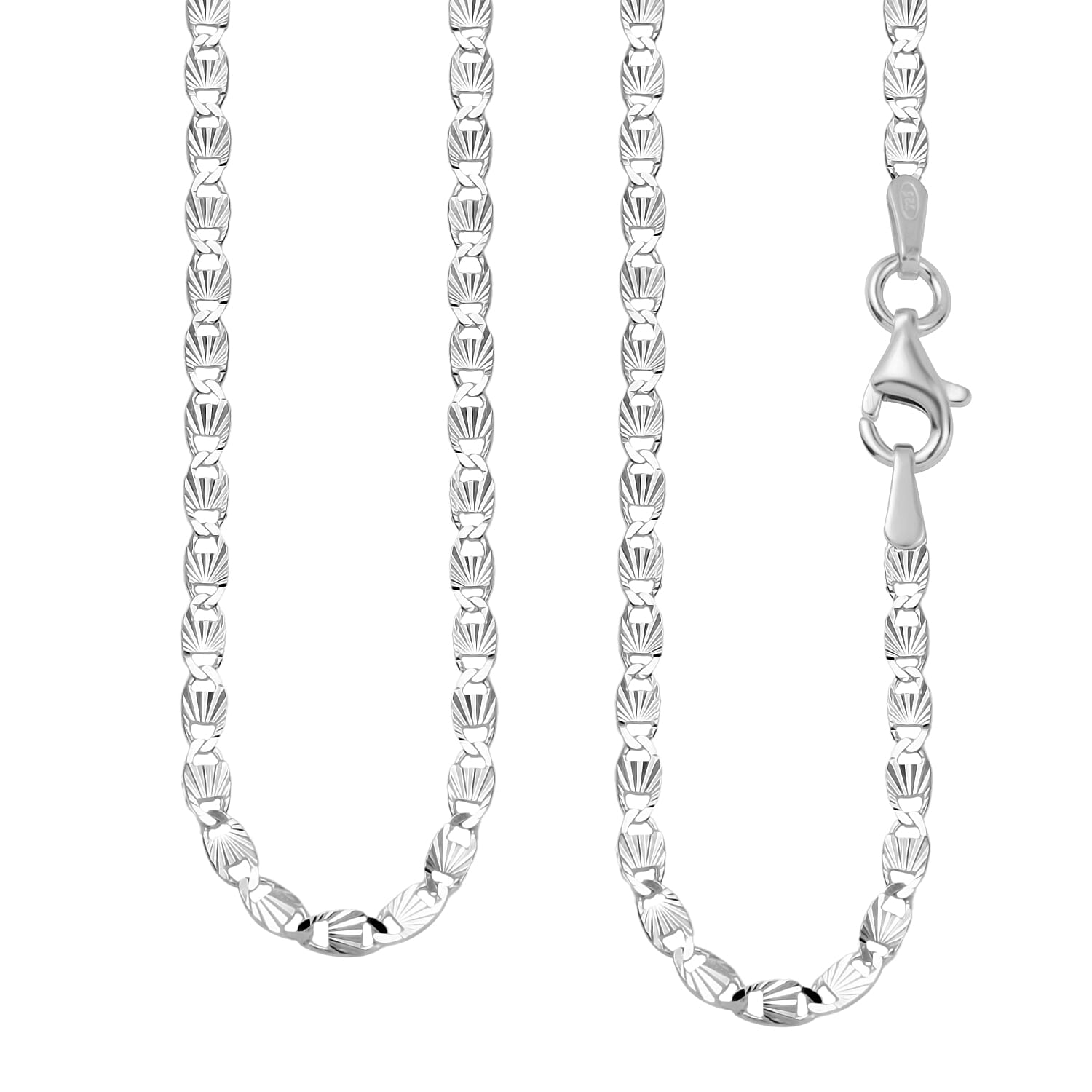 Rhodium Overlay Sterling Silver Necklace (Size - 18) 7990583 0