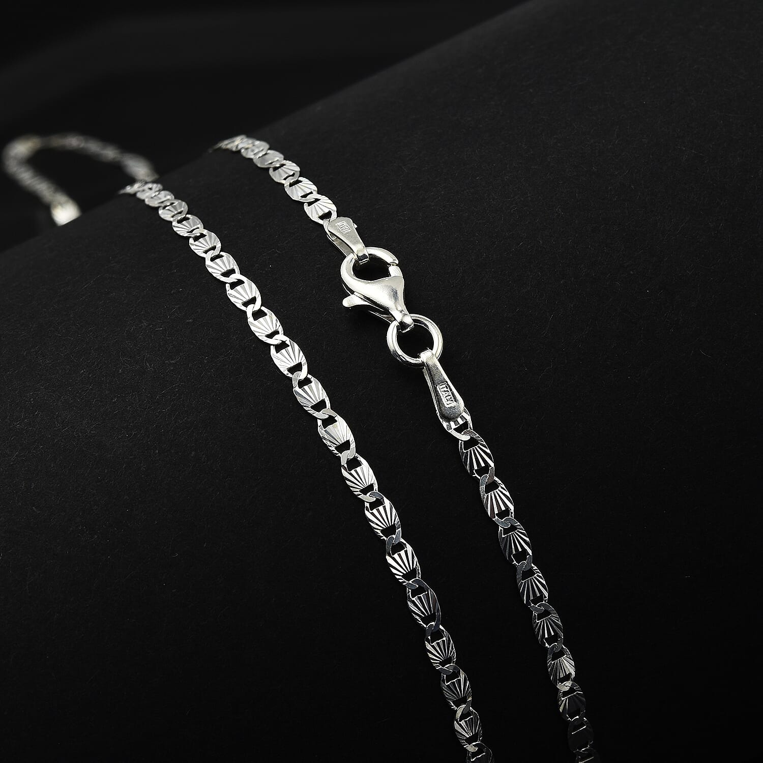Rhodium Overlay Sterling Silver Necklace (Size - 18) 7990583 1