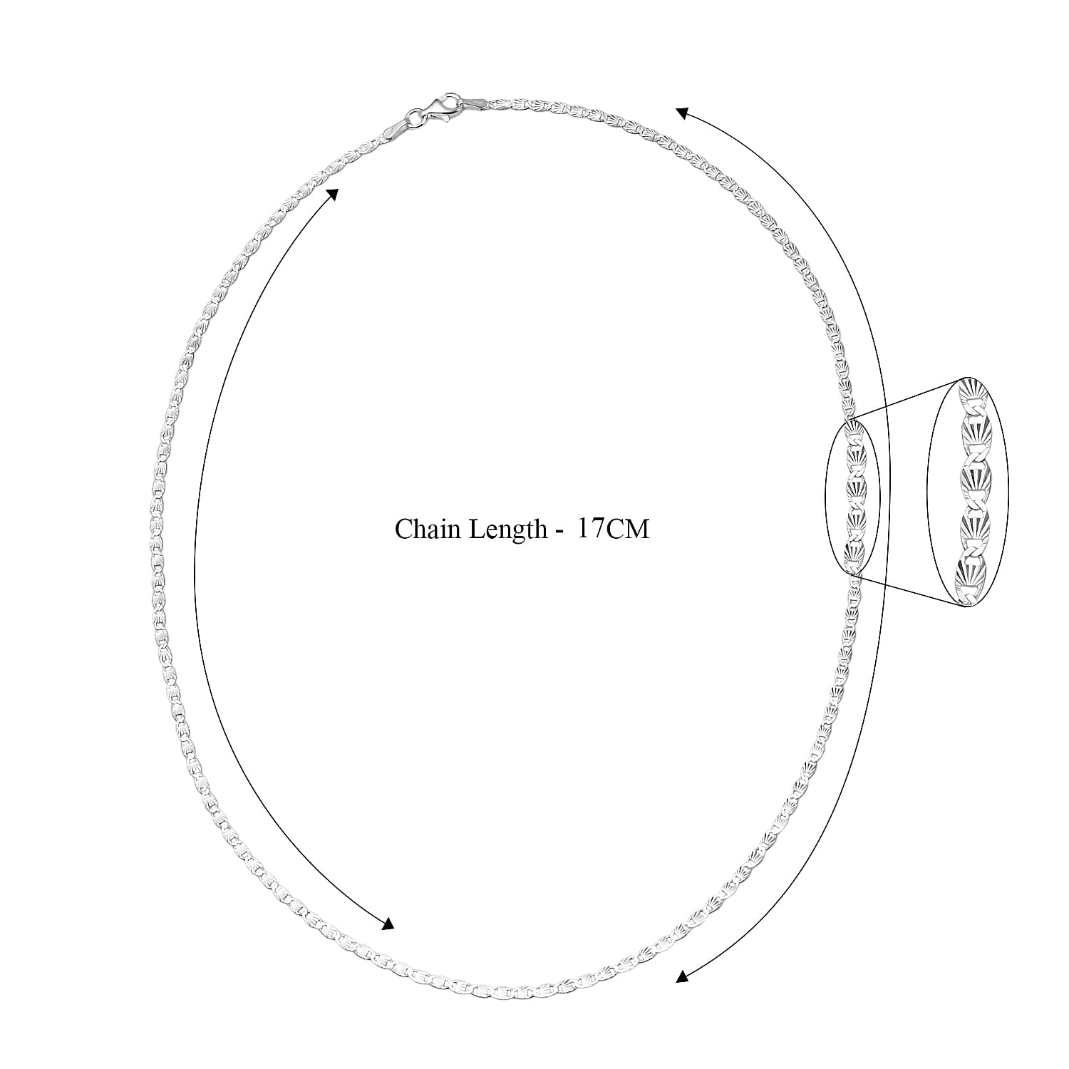 Rhodium Overlay Sterling Silver Necklace (Size - 18) 7990583 5