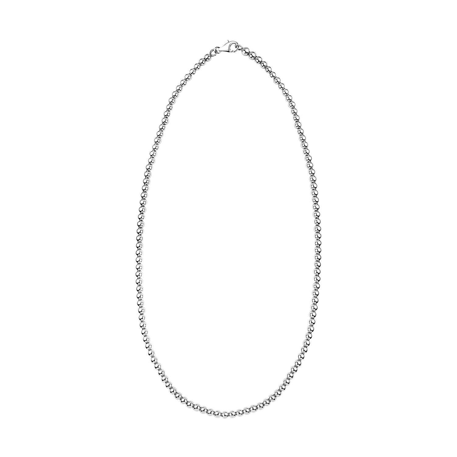 Rhodium Overlay Sterling Silver Necklace (Size - 18), Sliver Wt. 10 Gms 6126650 0
