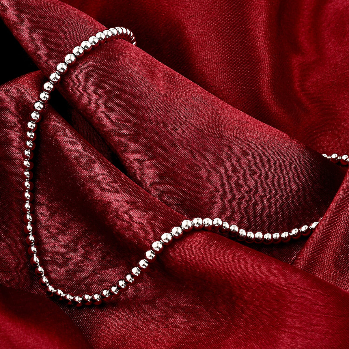 Rhodium Overlay Sterling Silver Necklace (Size - 18), Sliver Wt. 10 Gms 6126650 1