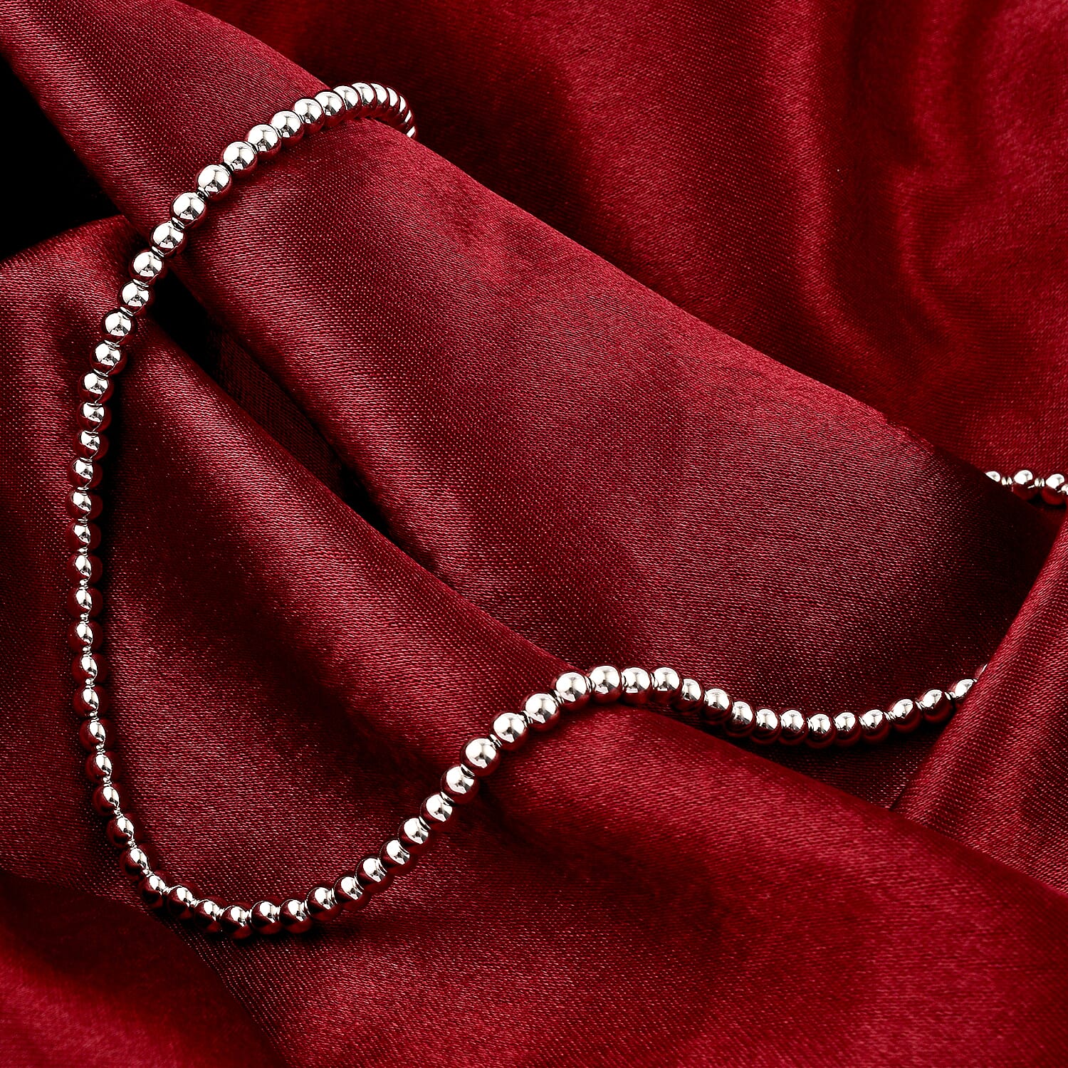 Rhodium Overlay Sterling Silver Necklace (Size - 18), Sliver Wt. 10 Gms 6126650 1