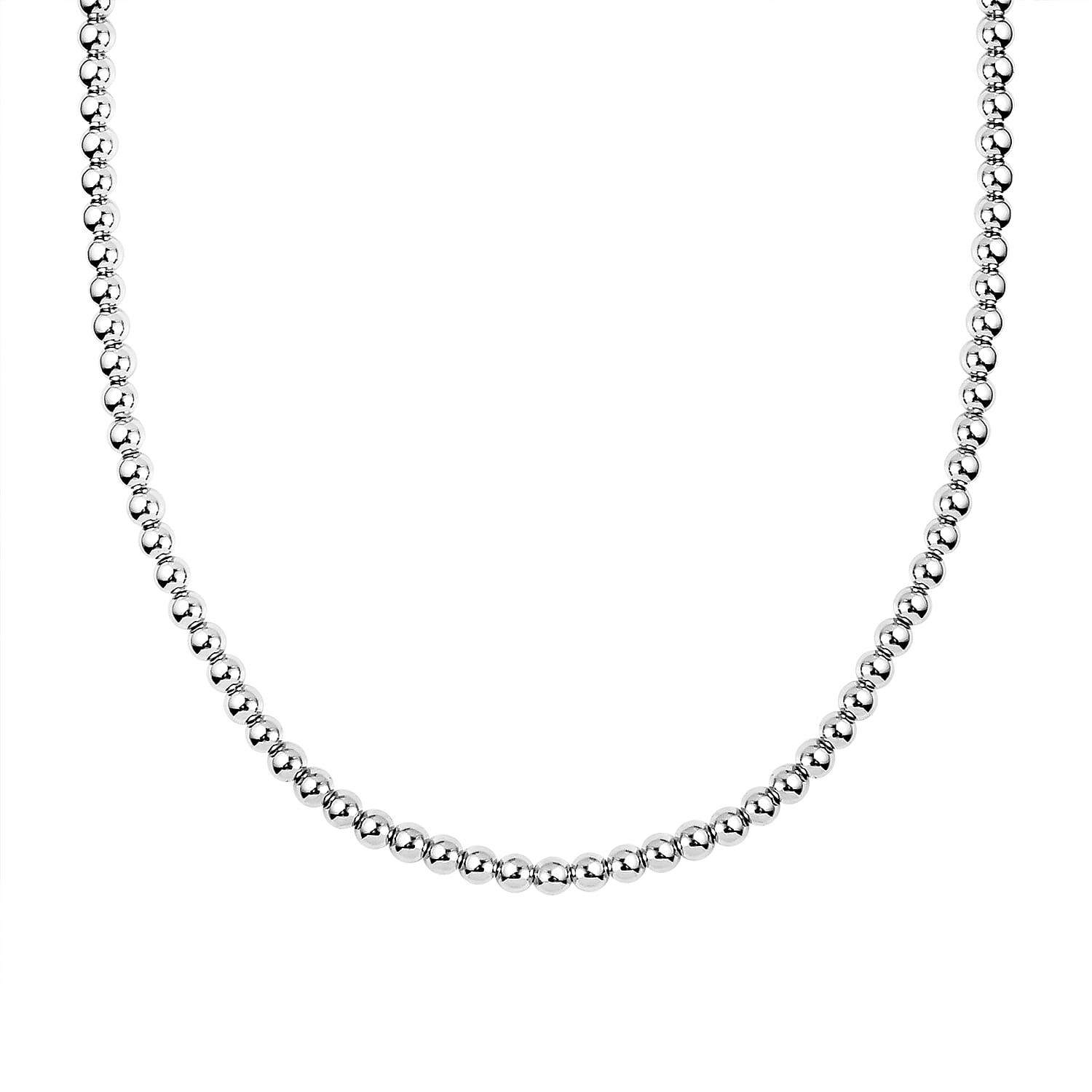 Rhodium Overlay Sterling Silver Necklace (Size - 18), Sliver Wt. 10 Gms 6126650 2