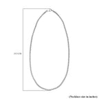 Rhodium Overlay Sterling Silver Necklace (Size - 18),  Sliver Wt. 10 Gms