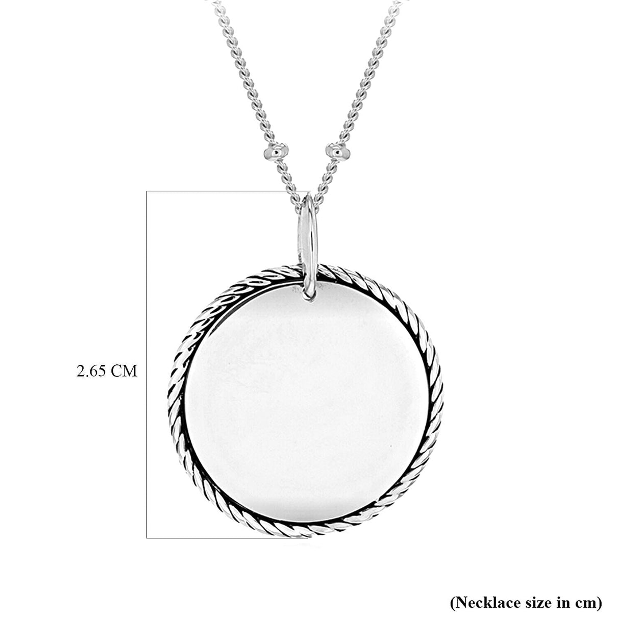 Sterling Silver Rhodium Plated 22mm x 26.5mm Twist-Edge Disc Ball Chain Adjustable Necklace 16 Inch to 18 Inch 7456977 3