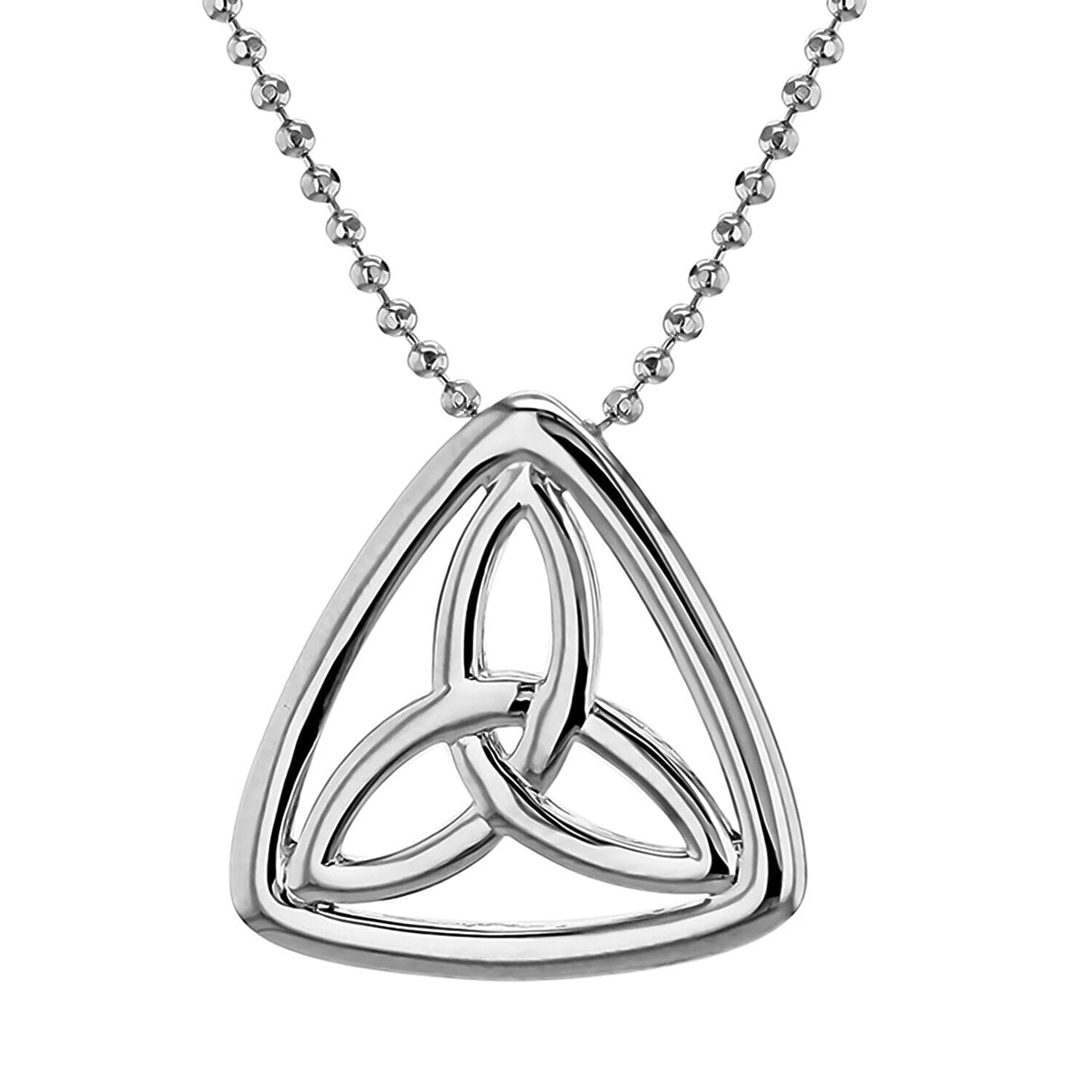 Sterling Silver Rhodium Plated 17mm x 18mm Triangle Celtic Knot Adjustable Necklace 16 Inch to 18 Inch 7317605 0