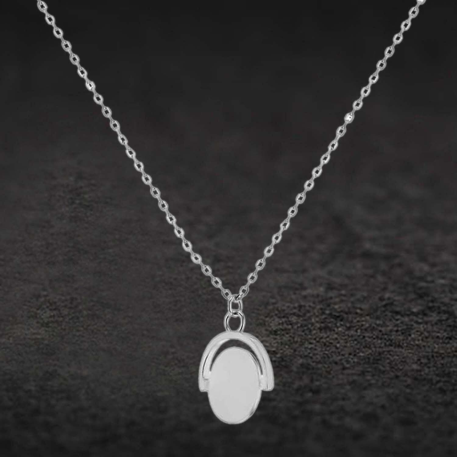 Sterling Silver Rhodium Plated 15mm x 21mm Oval Spinner Adjustable Necklace 17 Inch to 18 Inch 7456869 1