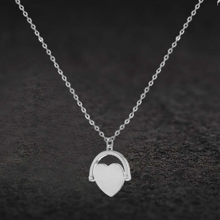 Sterling Silver Rhodium Plated 17.3mm x 21mm Heart Spinner Adjustable Necklace 17 Inch to 18 Inch 7456876 2