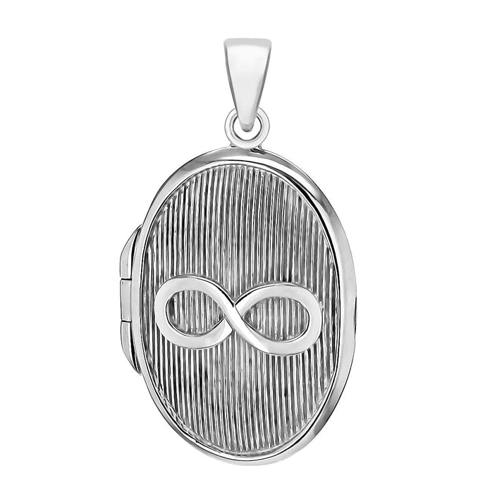 Sterling Silver Rhodium Plated 20mm x 35mm Infinity Locket Pendant 7318180 1