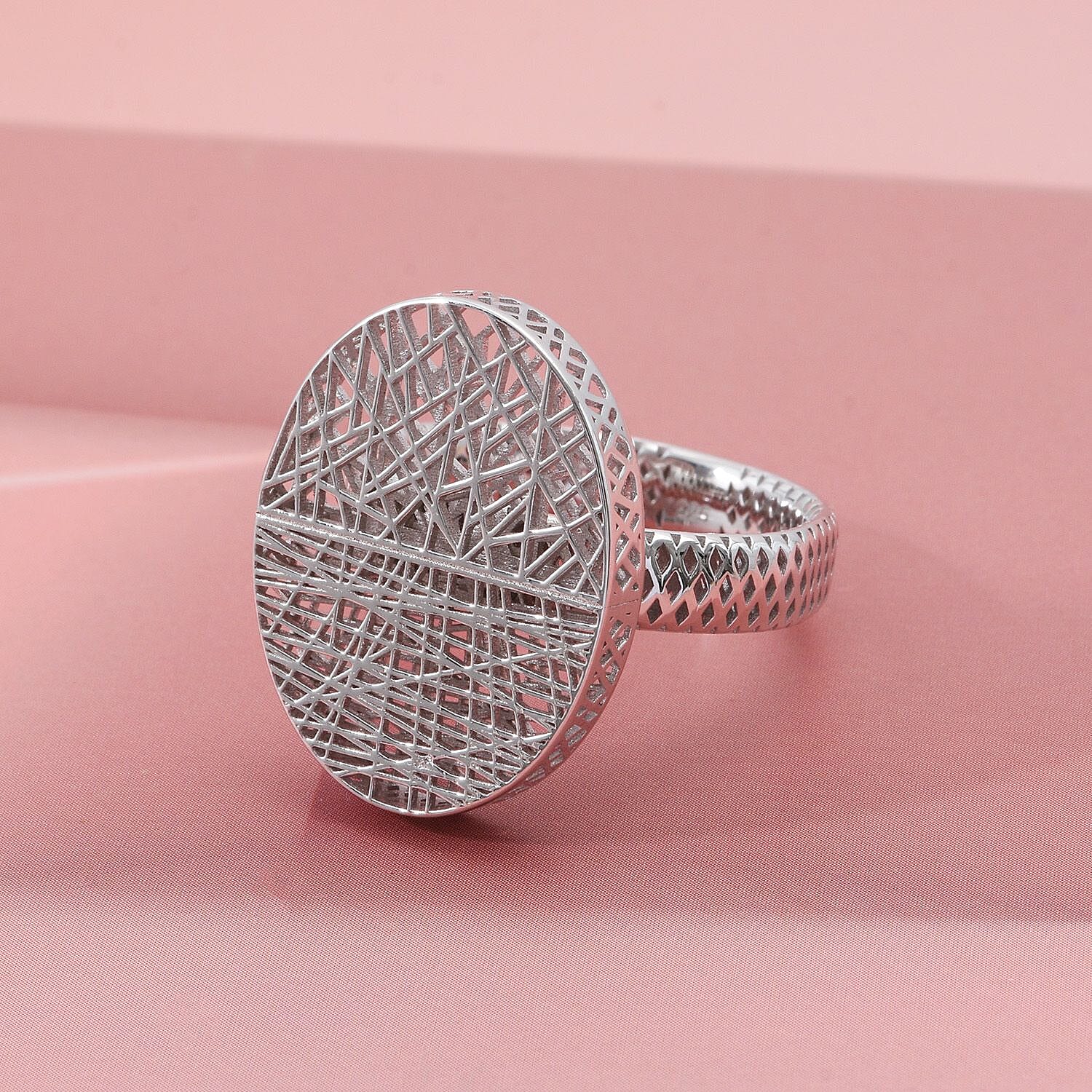 Treasure of Siam - Rhodium Overlay Sterling Silver Ring 8239793 1