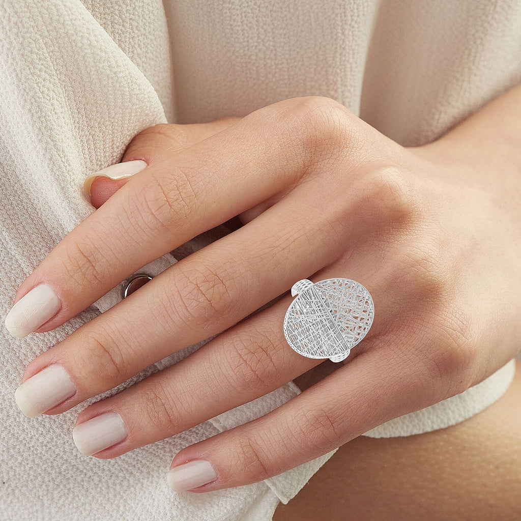 Rhodium Overlay Sterling Silver Ring