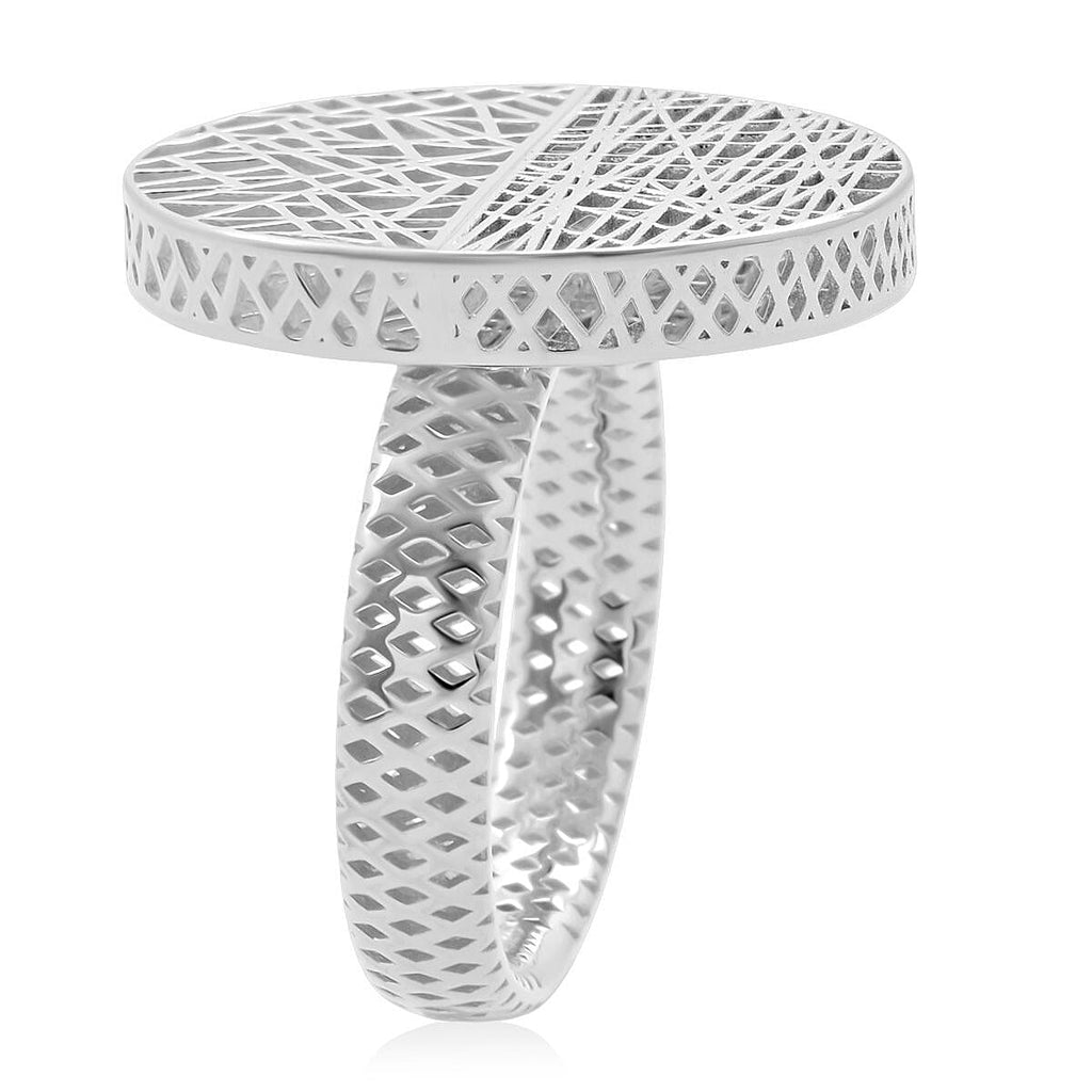 Rhodium Overlay Sterling Silver Ring