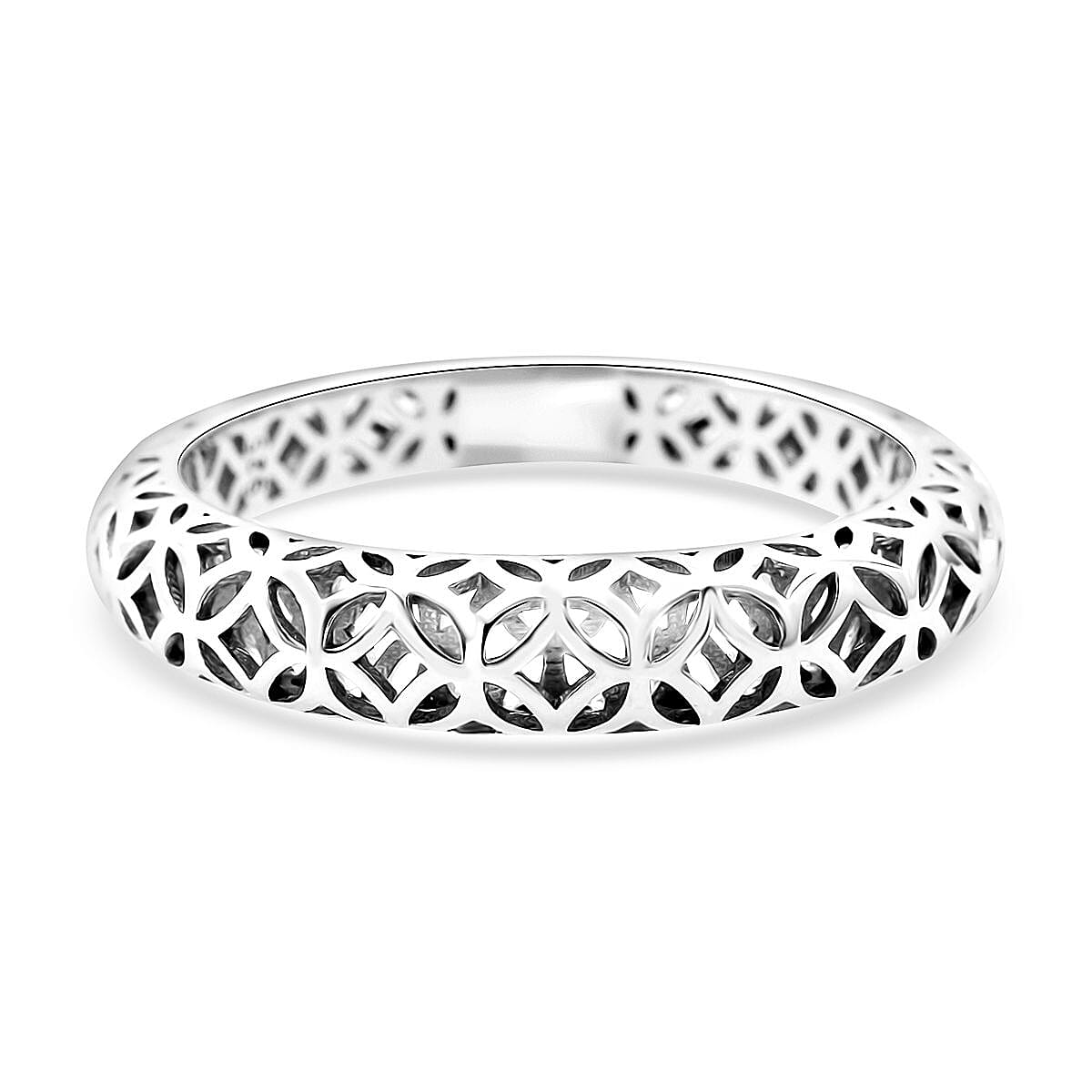 Treasure of Siam - Rhodium Overlay Sterling Silver Ring 8239801 0
