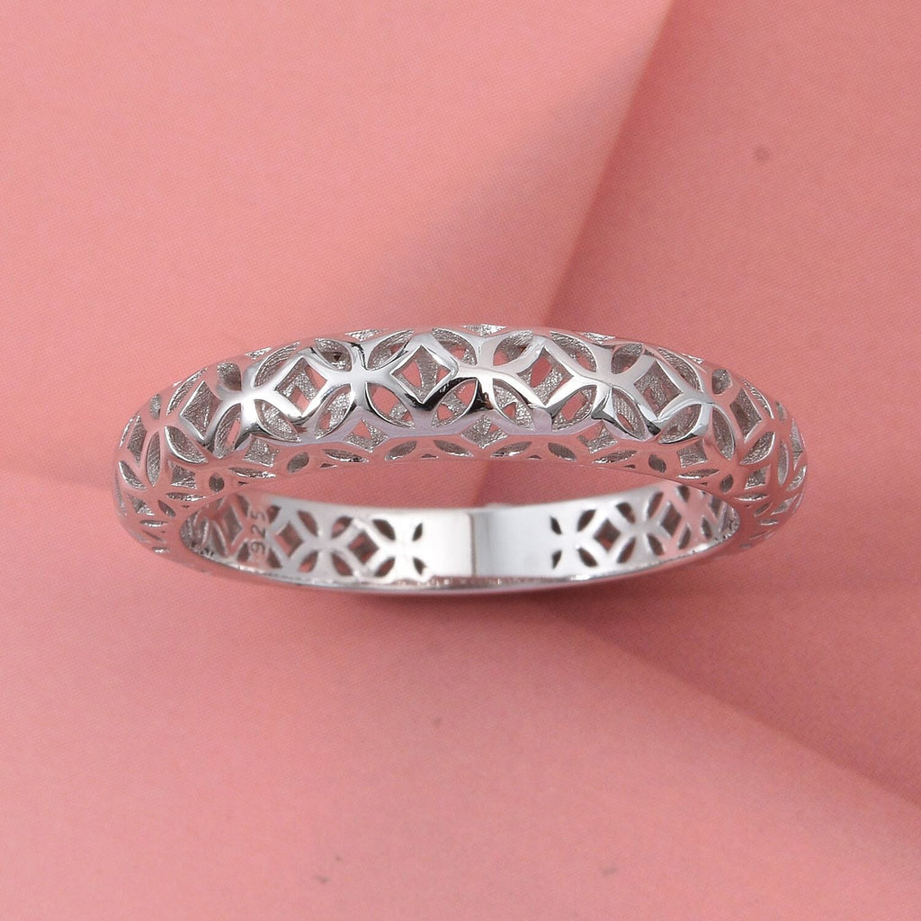 Rhodium Overlay Sterling Silver Ring
