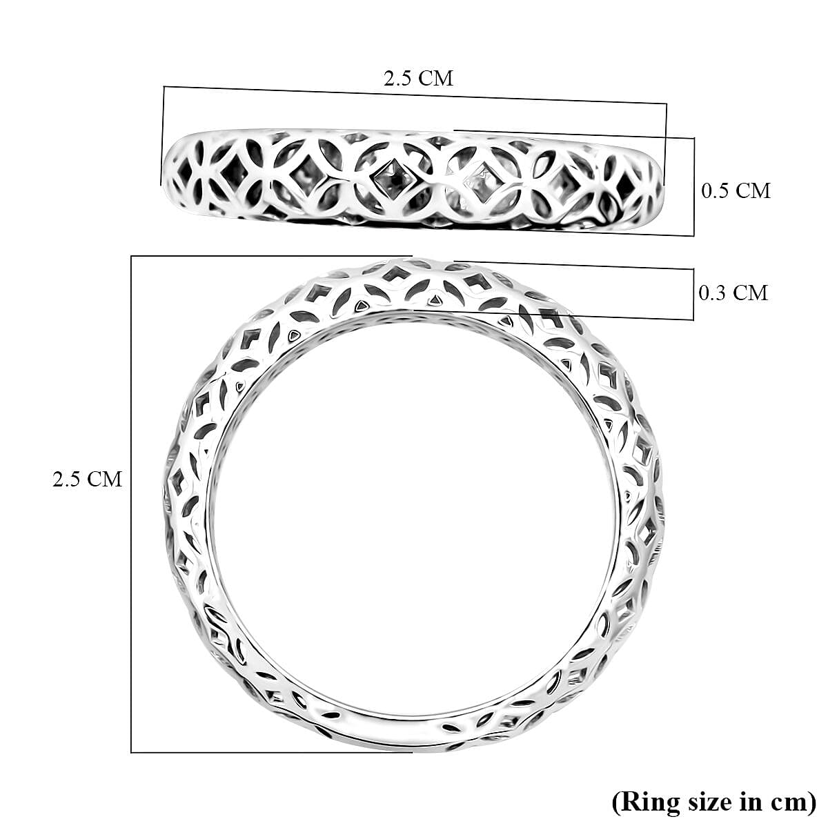Treasure of Siam - Rhodium Overlay Sterling Silver Ring 8239801 5