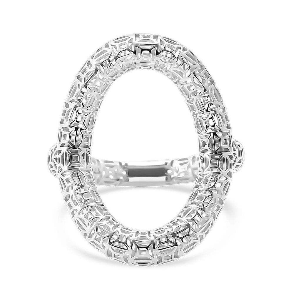 Rhodium Overlay Sterling Silver Ring