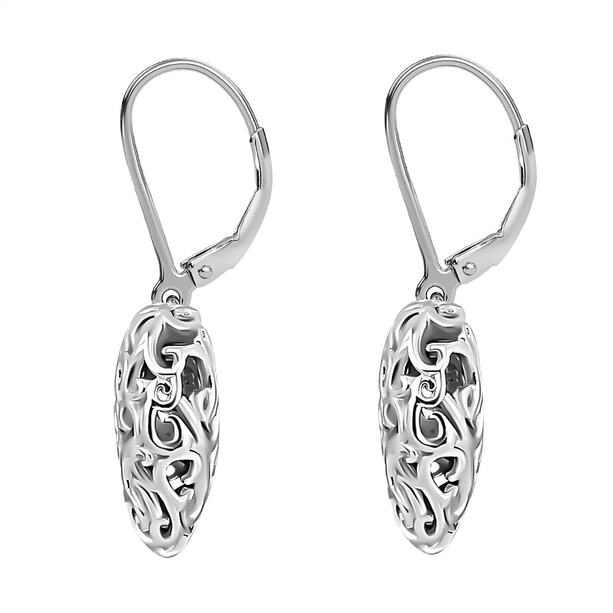 LUCY Q Amore Filigree Collection - Rhodium Overlay Sterling Silver Heart Earrings with Lever Back 7713918 8