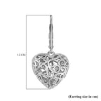 LUCY Q Amore Filigree Collection - Rhodium Overlay Sterling Silver Heart Earrings with Lever Back