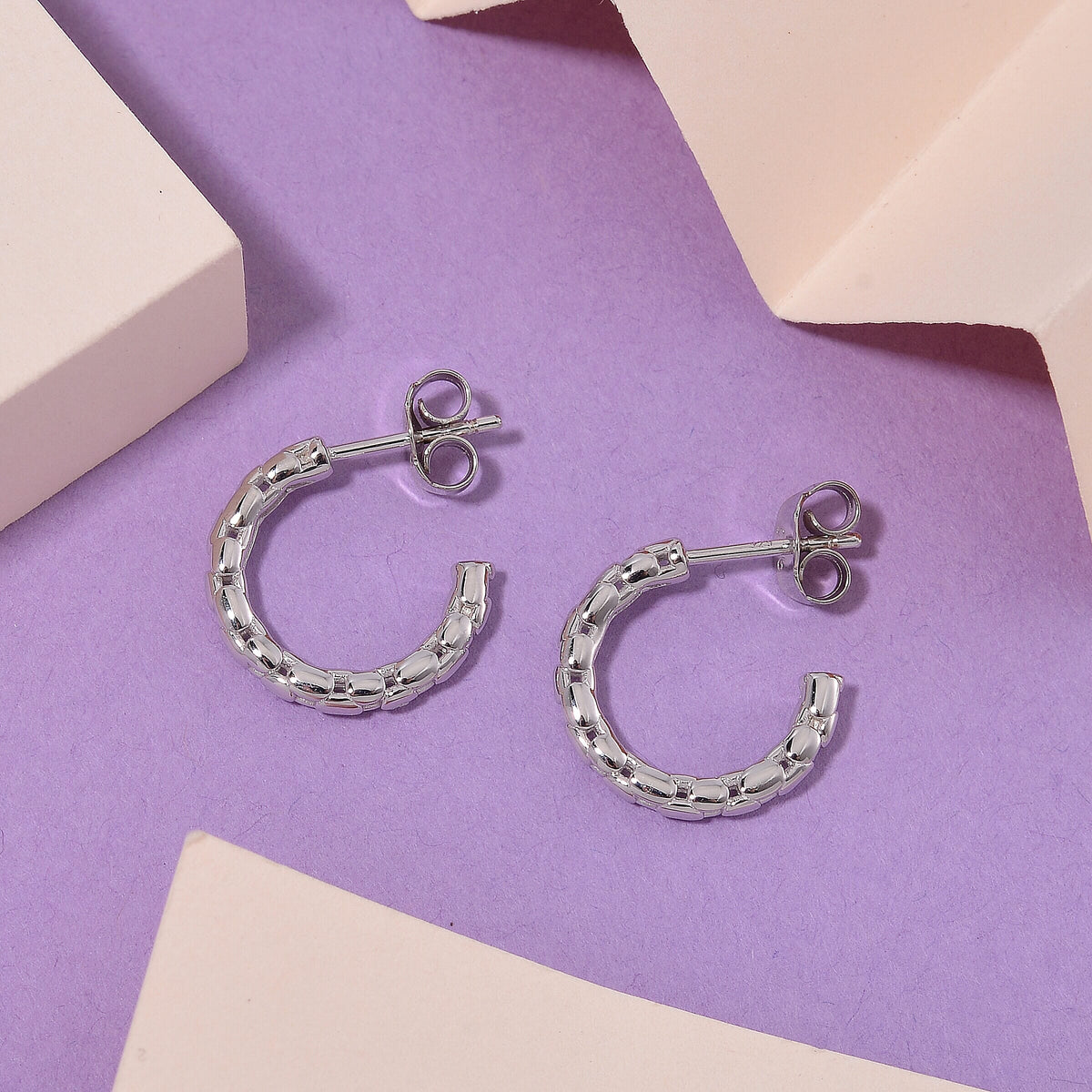 LUCY Q - Bubble Collection Solitaire Stud Push Post Earring with Push Back in Rhodium Overlay Sterling Silver 7990603 2