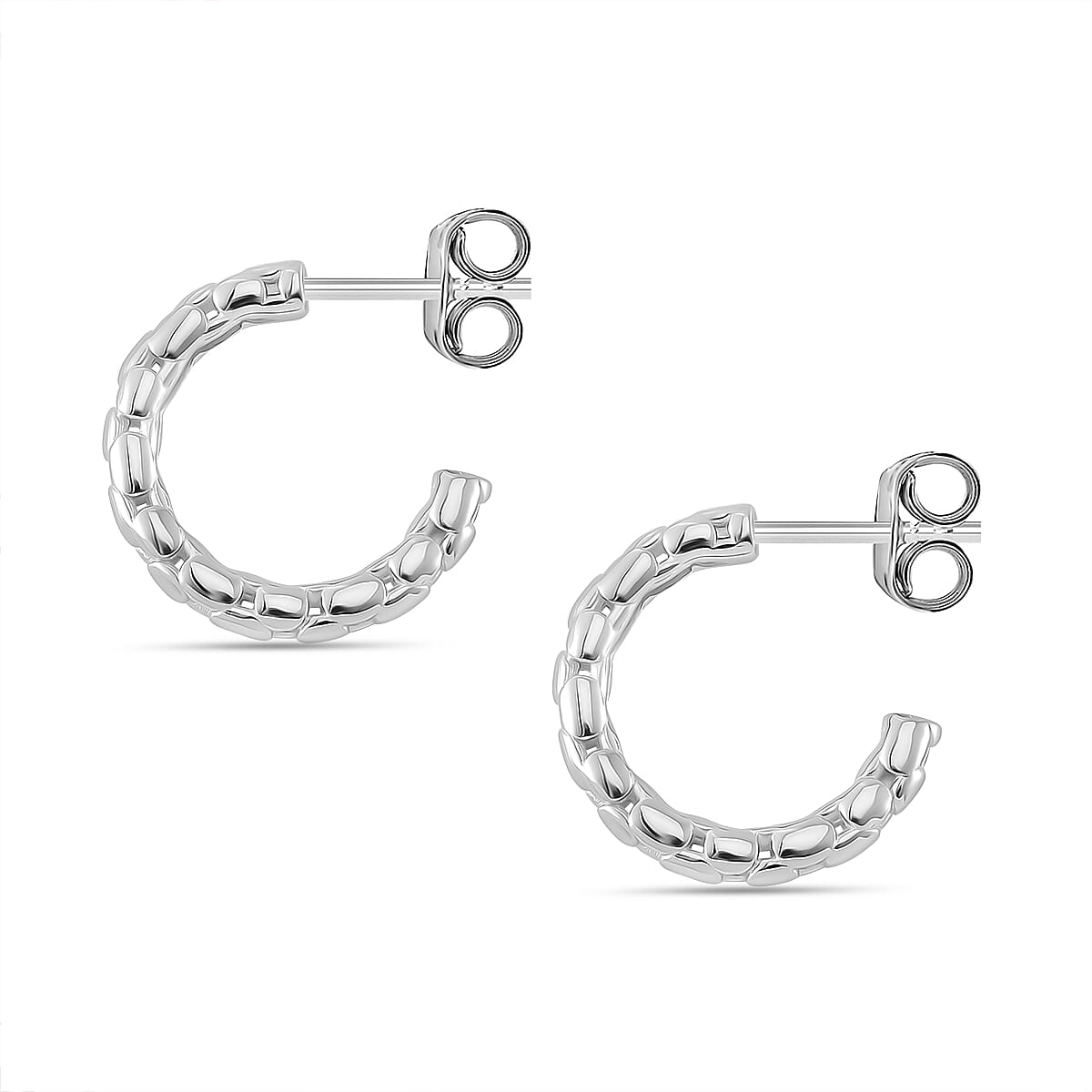 LUCY Q - Bubble Collection Solitaire Stud Push Post Earring with Push Back in Rhodium Overlay Sterling Silver 7990603 4