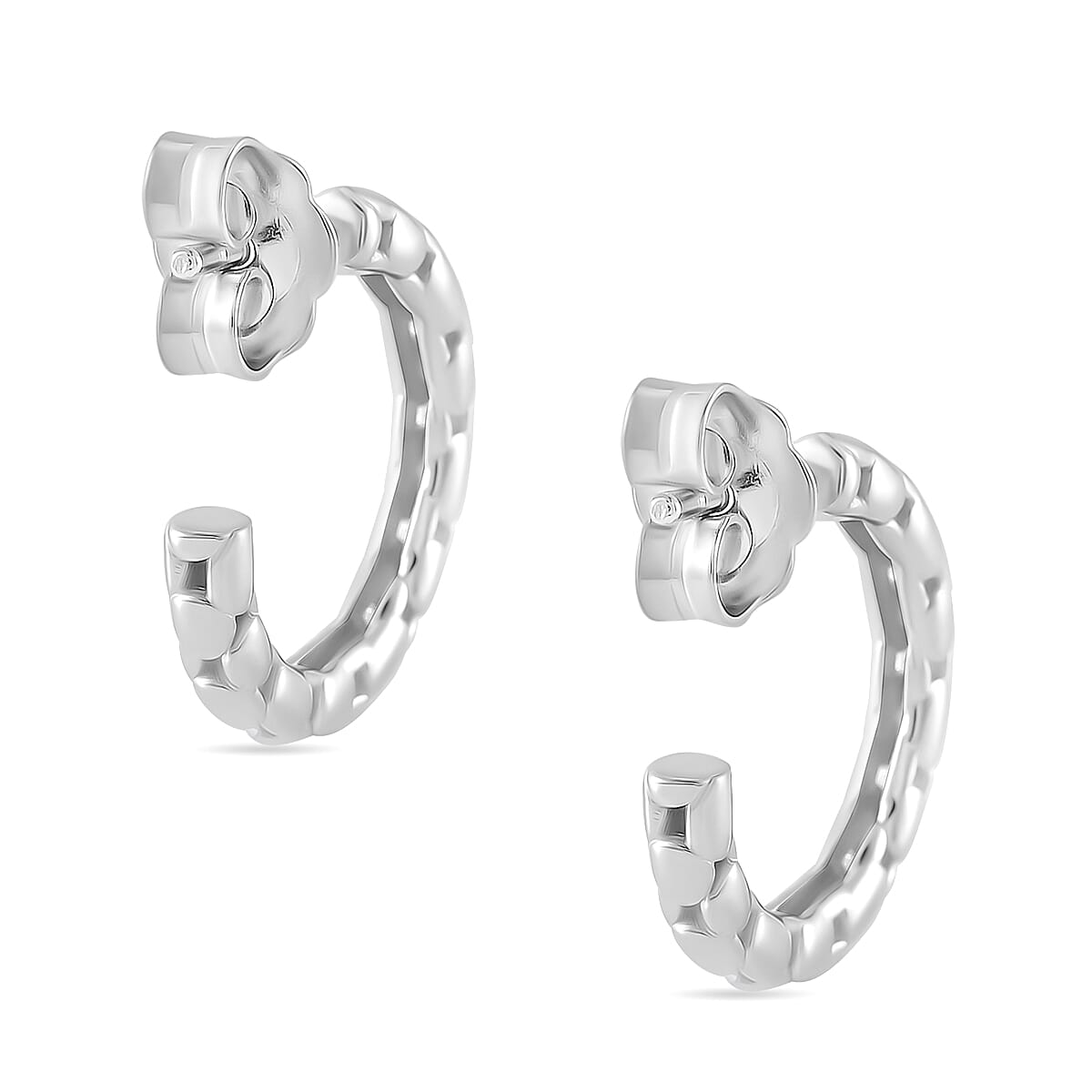 LUCY Q - Bubble Collection Solitaire Stud Push Post Earring with Push Back in Rhodium Overlay Sterling Silver 7990603 5