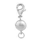 Rhodium Overlay Sterling Silver Magnetic Lock with Lobster Clasp