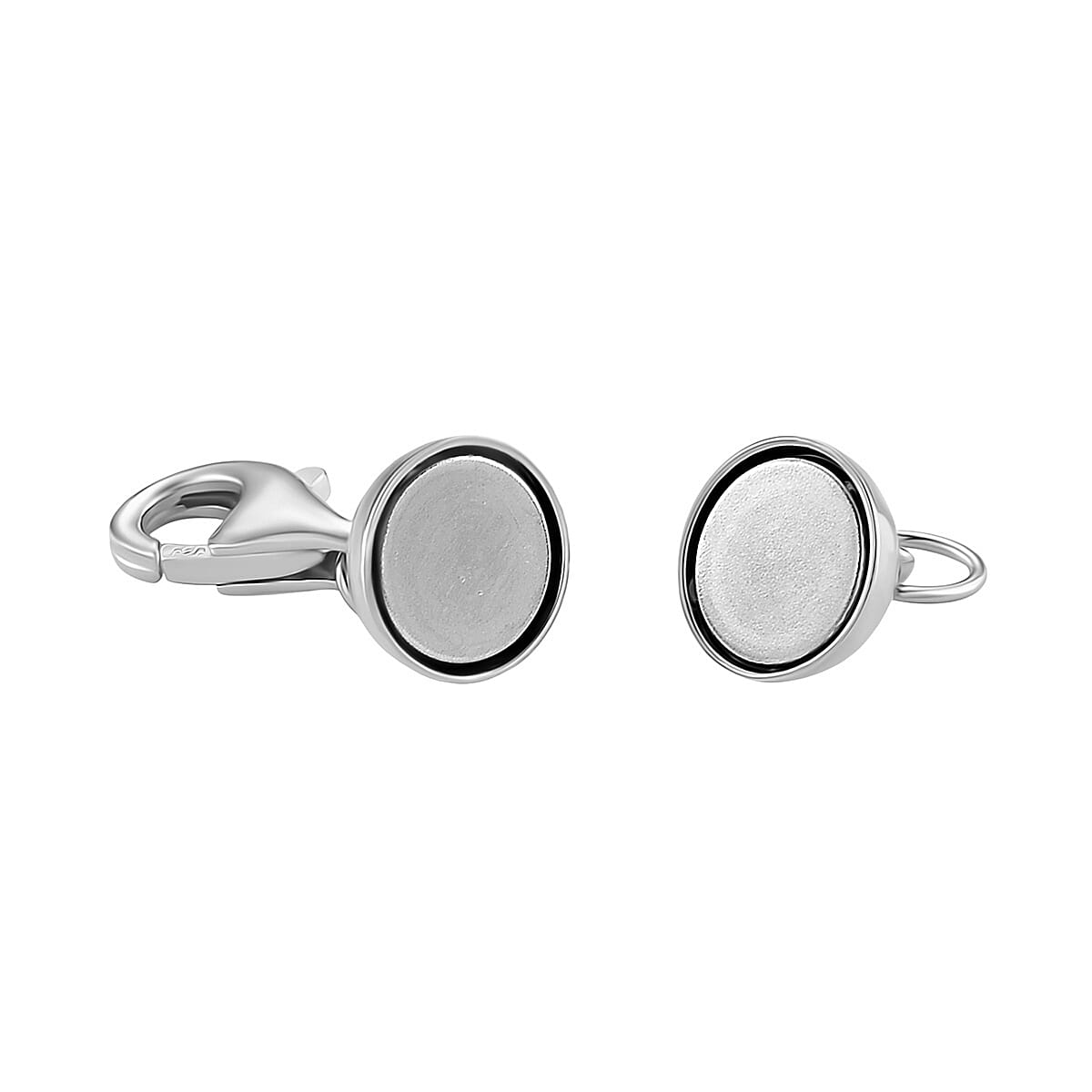 Rhodium Overlay Sterling Silver Magnetic Lock with Lobster Clasp 8194632 3