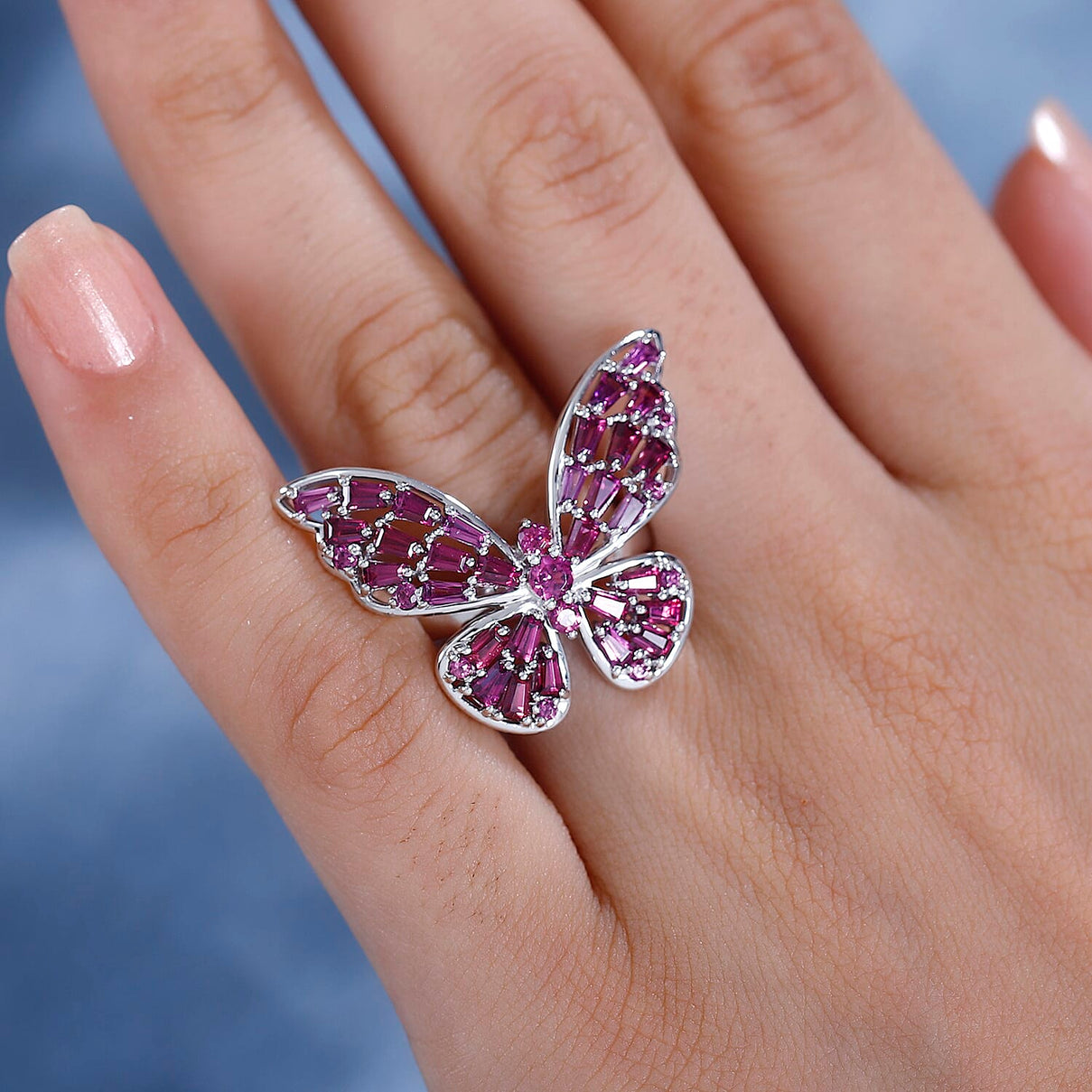 GP Italian Garden Collection - Rhodolite Garnet Ring in Rhodium Overlay Sterling Silver 2.73 Ct 7808013 2
