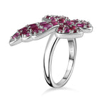 GP Italian Garden Collection - Rhodolite Garnet Ring in Rhodium Overlay Sterling Silver 2.73 Ct