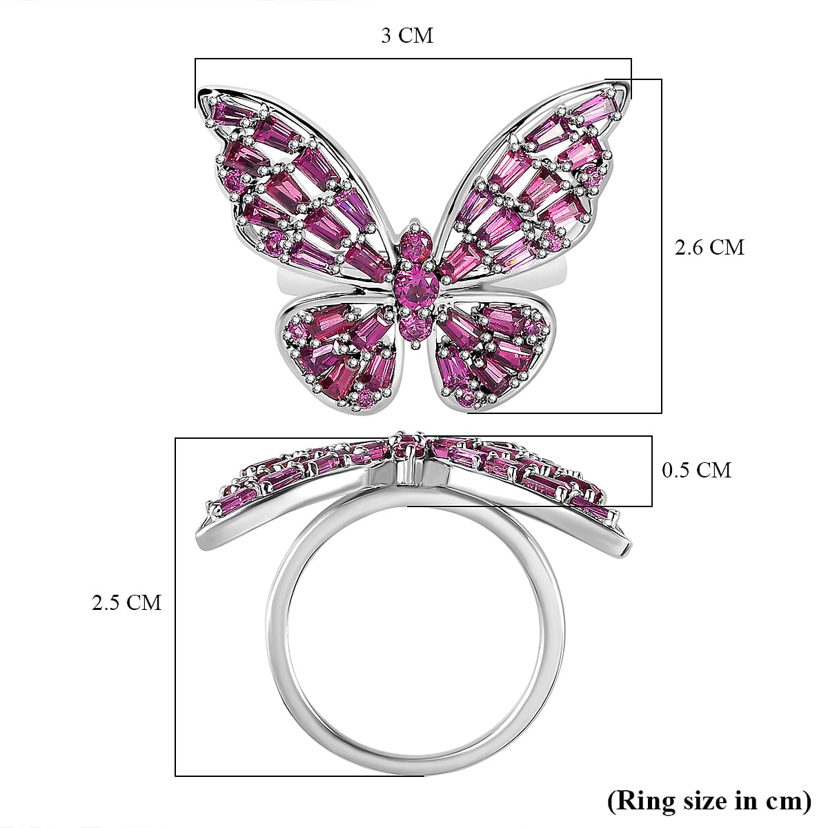 GP Italian Garden Collection - Rhodolite Garnet Ring in Rhodium Overlay Sterling Silver 2.73 Ct 7808013 5