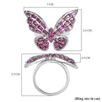 GP Italian Garden Collection - Rhodolite Garnet Ring in Rhodium Overlay Sterling Silver 2.73 Ct