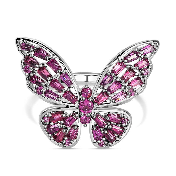GP Italian Garden Collection - Rhodolite Garnet Ring in Rhodium Overlay Sterling Silver 2.73 Ct 7808014 1