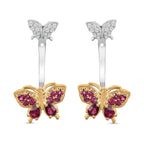 GP Italian Garden Collection - Rhodolite Garnet & Natural Zircon Dangle Earrings in Platinum & 18K Vermeil YG Plated Sterling Silver 1.73 Ct, Silver Wt. 6.00 Gms
