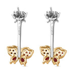 GP Italian Garden Collection - Rhodolite Garnet & Natural Zircon Dangle Earrings in Platinum & 18K Vermeil YG Plated Sterling Silver 1.73 Ct, Silver Wt. 6.00 Gms