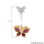 GP Italian Garden Collection - Rhodolite Garnet & Natural Zircon Dangle Earrings in Platinum & 18K Vermeil YG Plated Sterling Silver 1.73 Ct, Silver Wt. 6.00 Gms