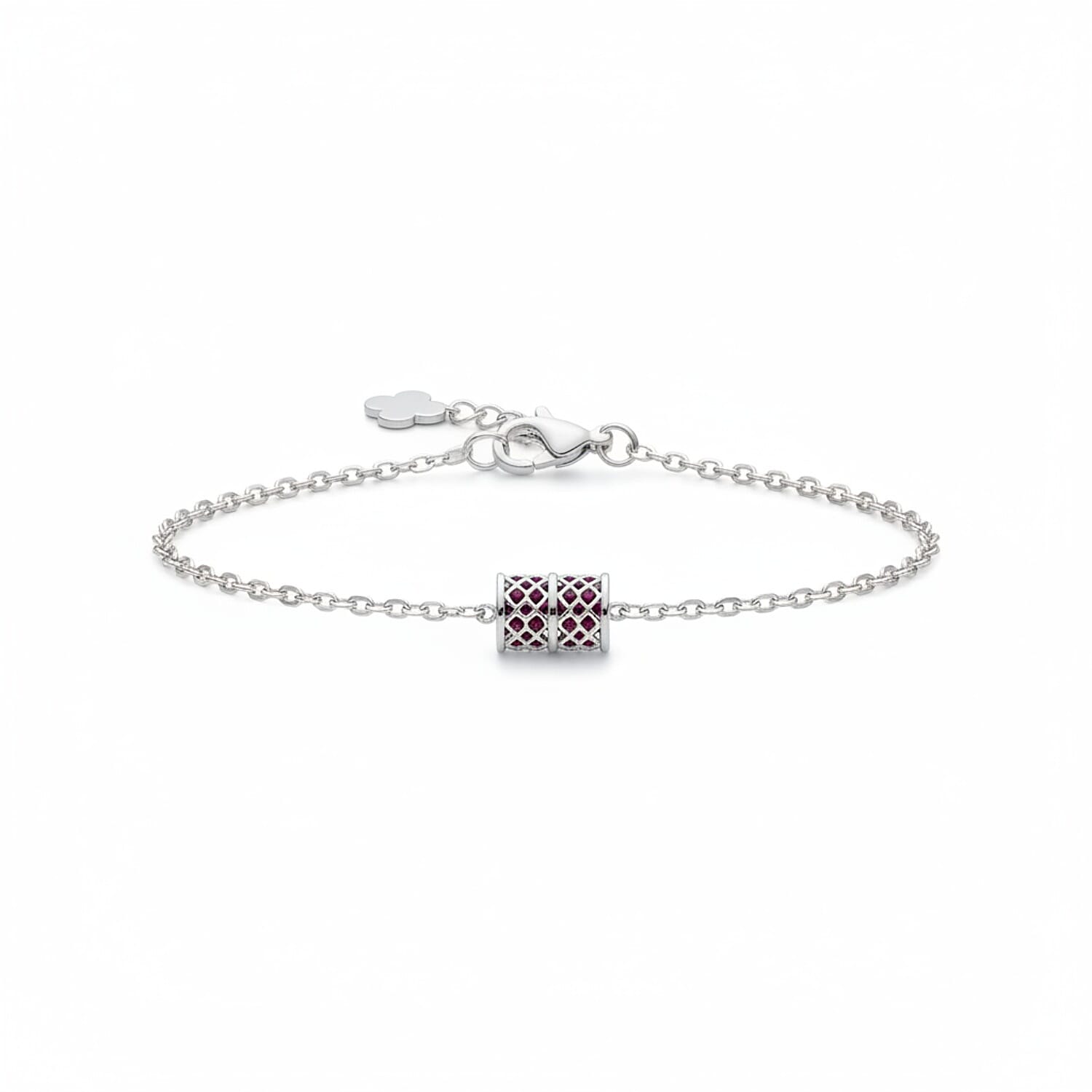 Rhodolite Garnet Bracelet (Size - 6 - 1.5 Ext) with Lobster Clasp Sterling Silver 2.50 Ct. 8181417 0