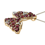 GP Italian Garden Collection - Rhodolite Garnet & Multi Gemstone Butterfly Pendant with Chain (Size 20) in Platinum Overlay & 18K Vermeil YG Plated Sterling Silver 5.60 Ct, Silver Wt. 6.20 Gms