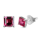 Rhodolite Garnet  Earring in Platinum Overlay Sterling Silver 1.74 ct