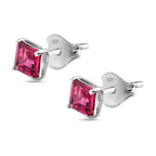 Rhodolite Garnet  Earring in Platinum Overlay Sterling Silver 1.74 ct