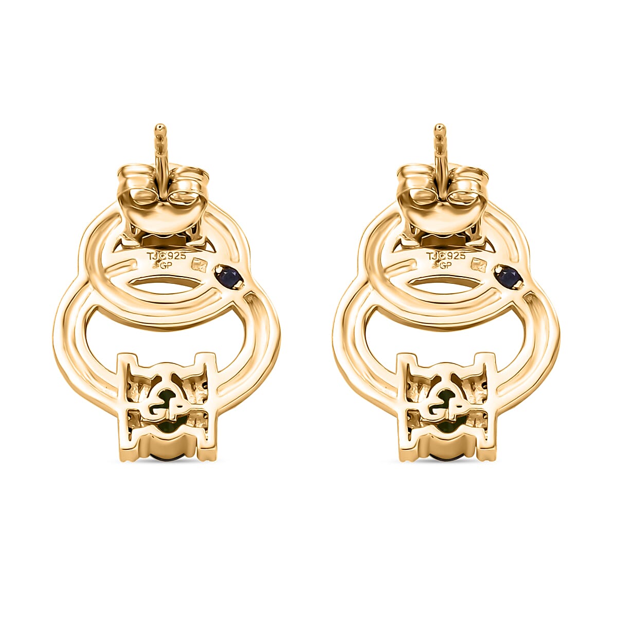 Rhodolite Garnet and Multi Gemstones Interlinked Circle Earrings in 18K Vermeil Yellow Gold Plated Sterling Silver 7967427 5