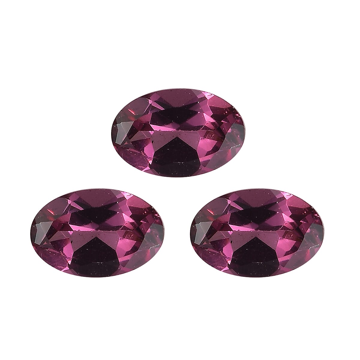 Set of 3 Rhodolite Garnet Loose Gemstones in Oval Shape (6x4mm) 7815173 0