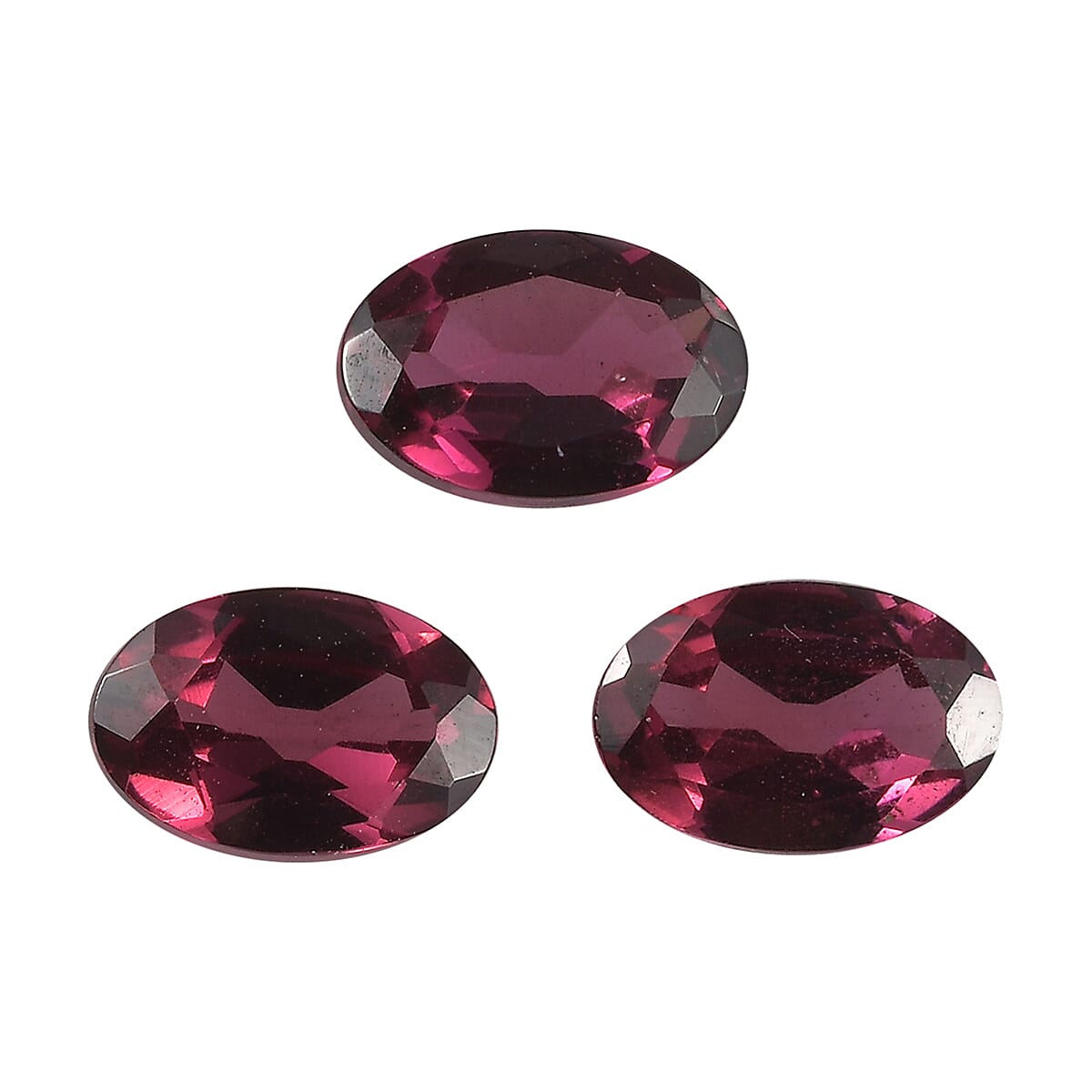 Set of 3 Rhodolite Garnet Loose Gemstones in Oval Shape (6x4mm) 7827476 0