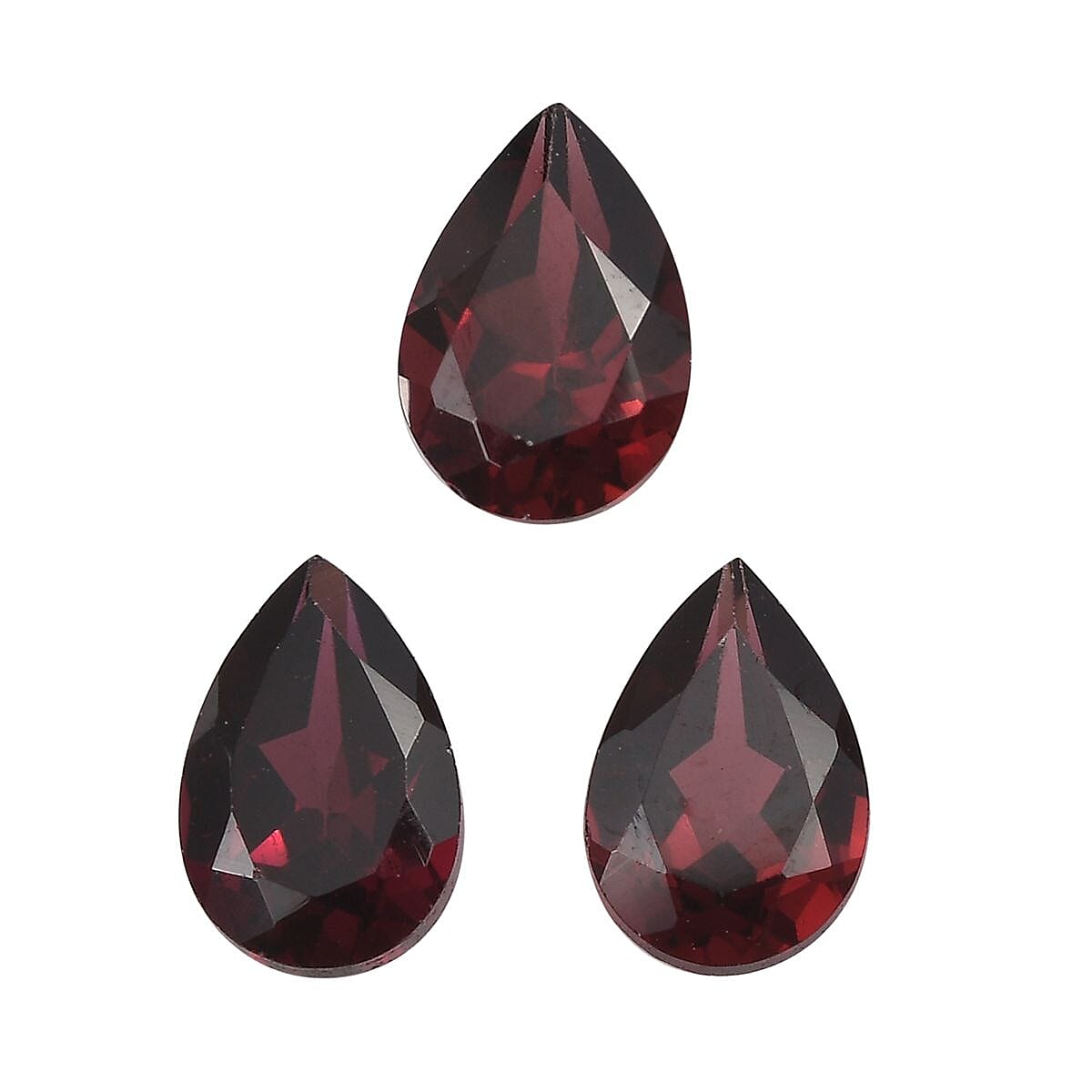 Set of 3 Rhodolite Garnet Loose Gemstones in Pear Shape (6x4mm) 7787428 0
