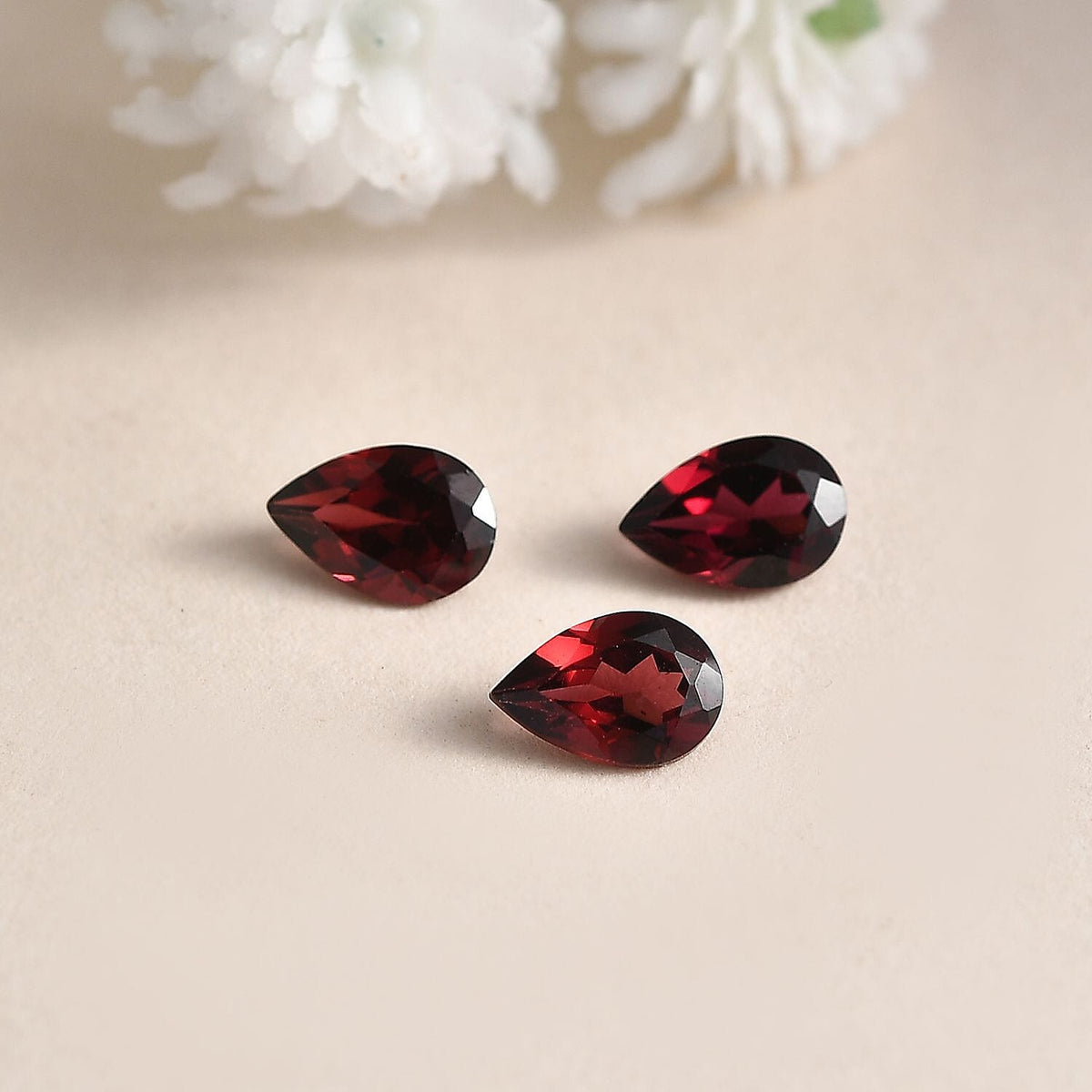 Set of 3 Rhodolite Garnet Loose Gemstones in Pear Shape (6x4mm) 7787428 2