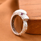 Rhodolite Garnet  Ring  Sterling Silver 0.10 ct,  Silver Wt. 6.15 Gms  0.100  Ct.