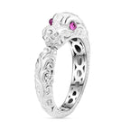 Rhodolite Garnet  Ring  Sterling Silver 0.10 ct,  Silver Wt. 6.15 Gms  0.100  Ct.