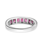 Rhodolite Garnet  Band Ring in Platinum Overlay Sterling Silver 1.47 Ct