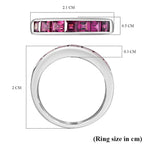 Rhodolite Garnet  Band Ring in Platinum Overlay Sterling Silver 1.47 Ct