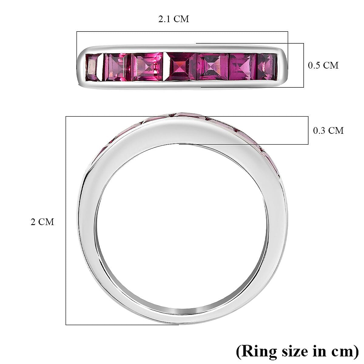 Rhodolite Garnet 7-Stone Ring in Platinum Overlay Sterling Silver 1.47 Ct 7799367 6